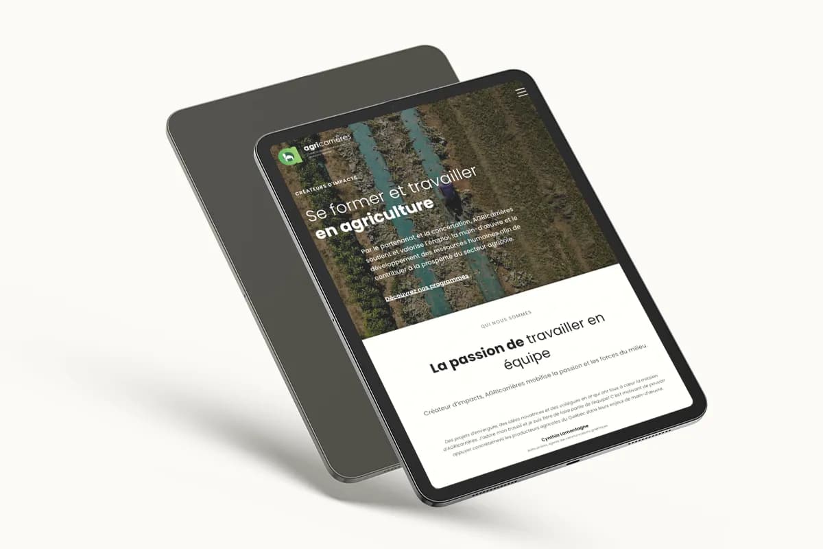 Site web Agricarrières — réalisation TactikMedia