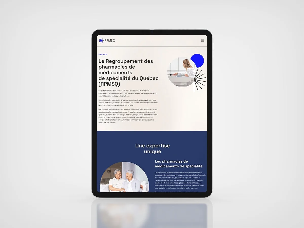 Aperçu 1 du projet Le Regroupement des pharmacies de médicaments de spécialité du Québec (RPMSQ)
